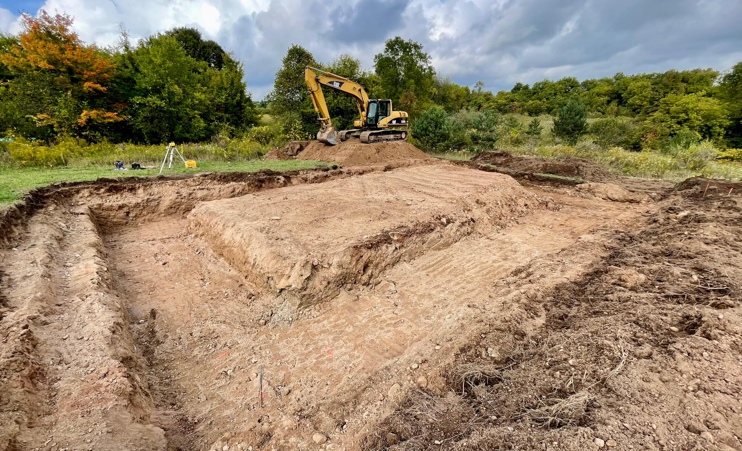 Excavator with complete house foundation and backfill project in Guelph, Ontario